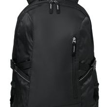 Mochila poliéster con 2 compartimentos laterales para ordenador 15' Negro