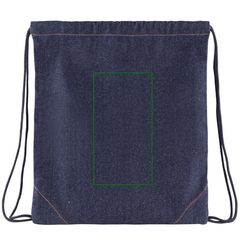 Mochila denim con cierre de cuerdas | Trasera | 120 x 230