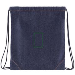 Mochila denim con cierre de cuerdas | Trasera | 60 x 95