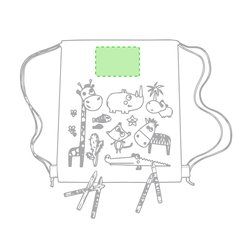 Mochila blanca con cuerdas para colorear con ceras incluidas | En la parte superior cara A | 90 x 60