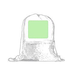 Mochila cuerdas con bolsillo frontal de redecilla y cremallera | Centrado | 190 x 170