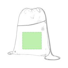 Mochila cuerdas en poliéster con salida auriculares y bolsillo | Frente | 190 x 170