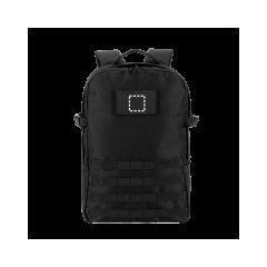Mochila estilo militar en poliéster reciclado | Etiqueta | 35 x 35