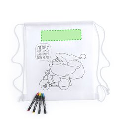 Mochila infantil non-woven para colorear con motivos navideños  | Zona superior | 140 x 35