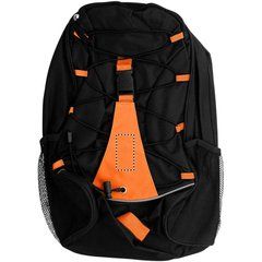 Mochila negra en poliéster con cuerda decorativa | FRONT BAND | 30 x 60