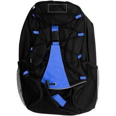 Mochila negra en poliéster con cuerda decorativa | Frontal Superior | 70 x 30