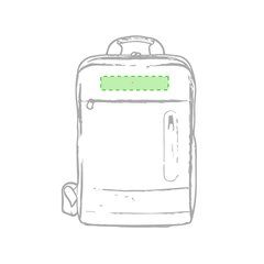 Mochila plana para portátil de 15' en poliéster | Encima de la cremallera | 100 x 35