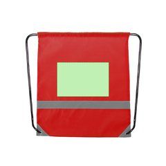 Mochila reflectante con cuerdas | Centrado encima de la cinta reflectante | 190 x 150