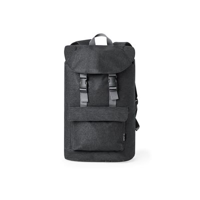 Mochila RPET Ecológica con Solapa Neg