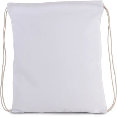 Mochila de algodón orgánico con cordones blancos White