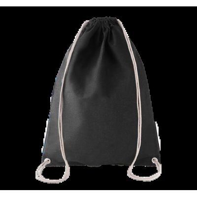 Mochila con cordones blancos de algodón Black