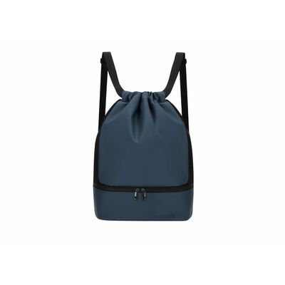 Mochila PU cierre cordón y bolsillo para zapatos Mar