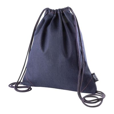 Mochila denim con cierre de cuerdas Denim