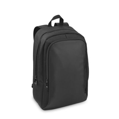 Mochila para portátil en poliéster reciclado Negro