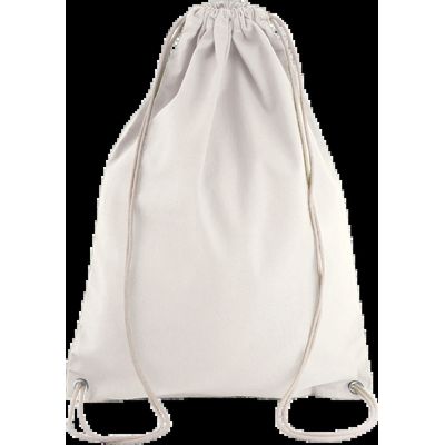 Mochila con cordones blancos de algodón Natural