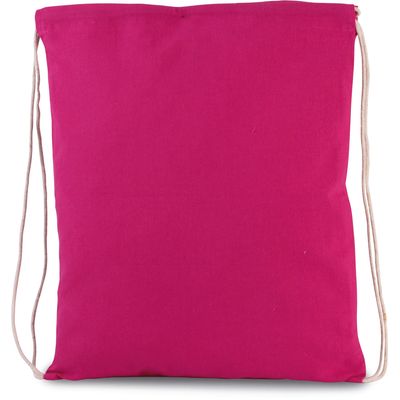 Mochila de algodón orgánico con cordones blancos Magenta