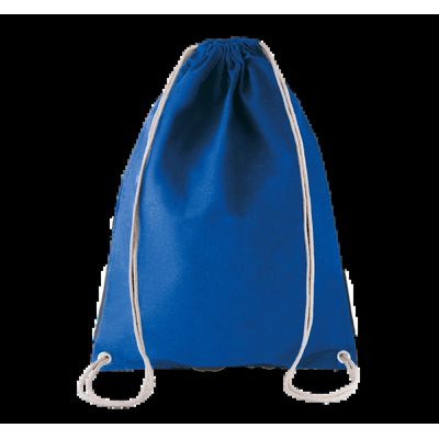 Mochila con cordones blancos de algodón Dark Royal Blue