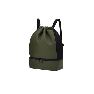 Mochila PU cierre cordón y bolsillo para zapatos