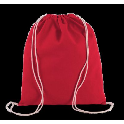 Mochila de algodón orgánico con cordones blancos Hibiscus Red