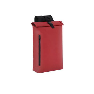Mochila de suave PU con hebilla y bolsillo frontal Roj