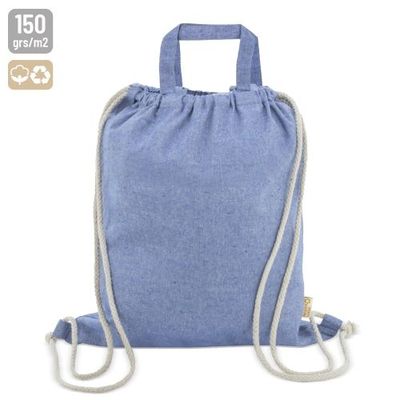 Mochila cuerdas y Bolsa 2 en 1 Algodón Az