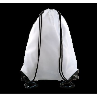 Mochila con cordones y esquinas reforzadas White