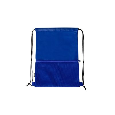 Mochila RPET de cuerdas con bolsillo frontal Azul