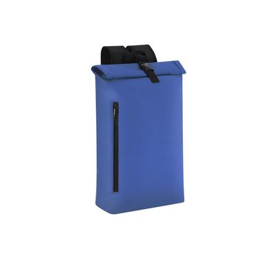 Mochila de suave PU con hebilla y bolsillo frontal Azul