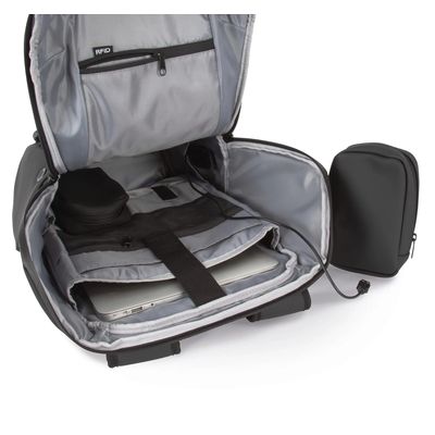 Mochila Antirrobo USB, RFID y Portacasco