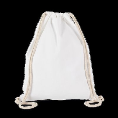 Mochila de algodón con cordones blancos White