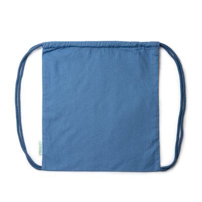 Mochila de algodón orgánico y cordones Azul Riviera