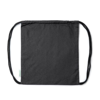 Mochila de algodón orgánico y cordones Negro