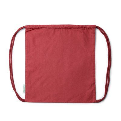 Mochila de algodón orgánico y cordones Rojo Crisantemo Talla Única Adulto