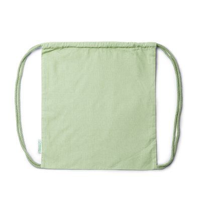 Mochila de algodón orgánico y cordones Verde Mist