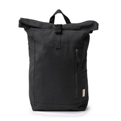 Mochila de algodón reciclado de 370g Negro