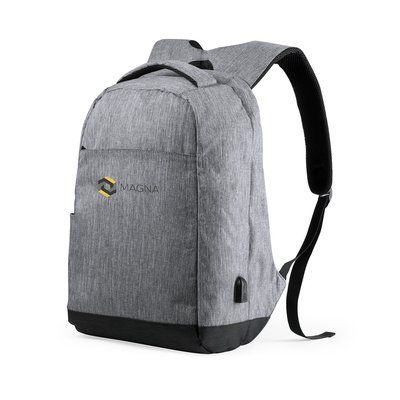 Mochila antirrobo para ordenador repelente al agua con salida USB Gri