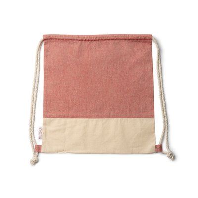 Mochila de cordones en algodón reciclado Rojo Talla Única Adulto