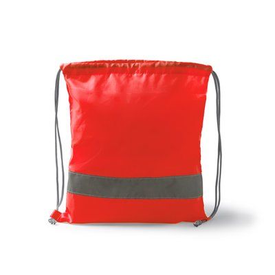 Mochila de cordones y banda reflectante Rojo