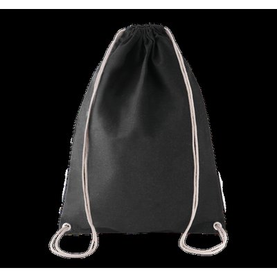 Mochila con cordones blancos de algodón Black