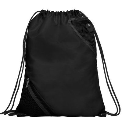 Mochila de cordones con bolsillos Negro UNICA