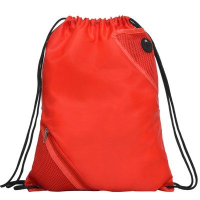 Mochila de cordones con bolsillos Rojo UNICA