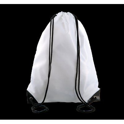 Mochila con cordones y esquinas reforzadas White