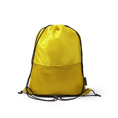 Mochila de cuerdas con bolsillo acolchado Amarillo Talla Única Adulto