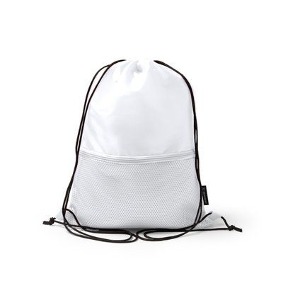 Mochila de cuerdas con bolsillo acolchado Blanco