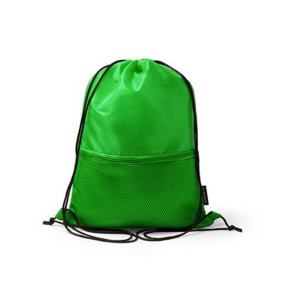 Mochila de cuerdas con bolsillo acolchado Verde Helecho Talla Única Adulto