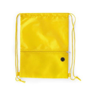 Mochila cuerdas con bolsillo frontal de redecilla y cremallera Ama