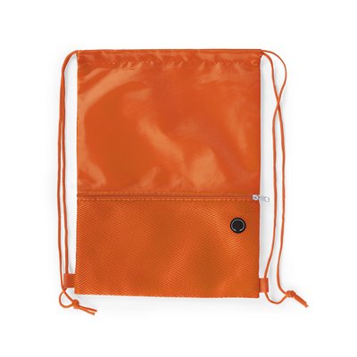 Mochila cuerdas con bolsillo frontal de redecilla y cremallera Nara
