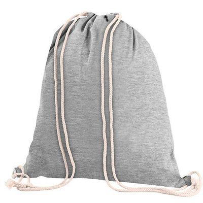 Mochila Cuerdas Poliéster Símil Algodón Asas Cordón Gris