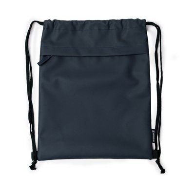 Mochila cuerdas PU con bolsillo frontal de cremallera Marino