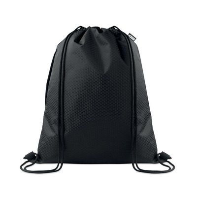 Mochila de cuerdas RPET 420D con bolsillo y carga 5 kg Negro